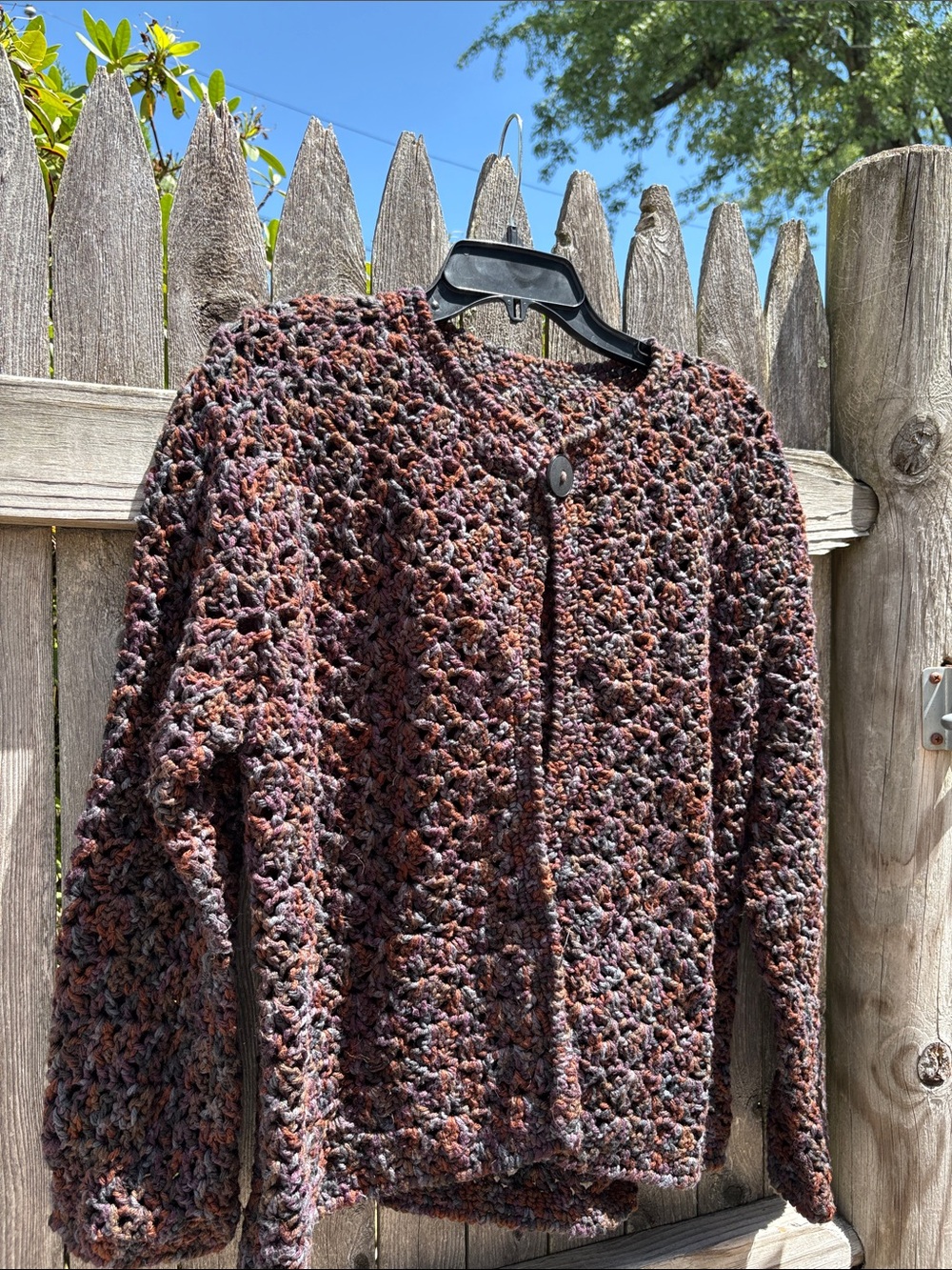 Gorgeous single button cloak sweater.
